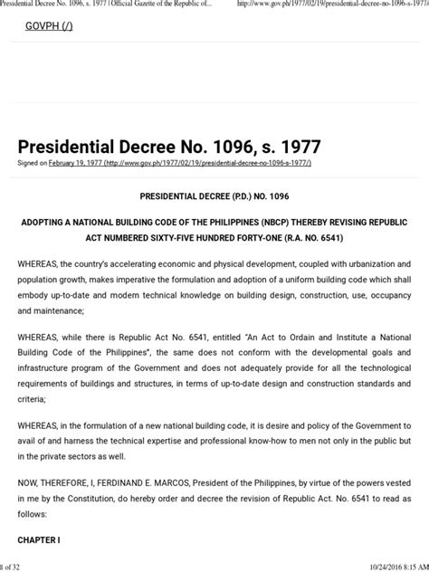 pd no. 1096|Official Gazette of the Republic of the Philippines .